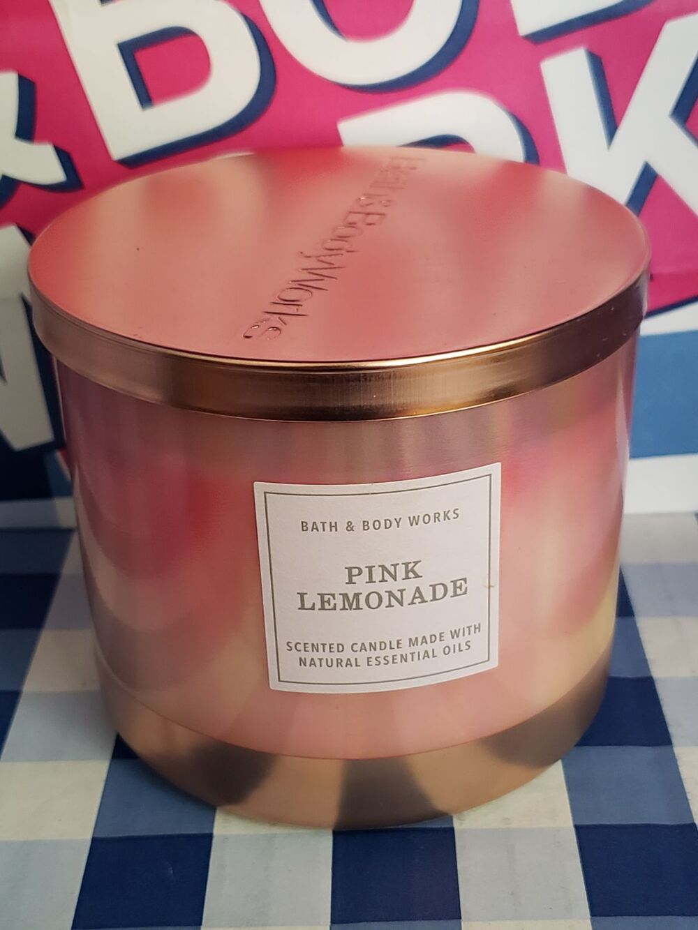BBW Pink Lemonade Large 3 Wick Candle Home Fragrance Decor
